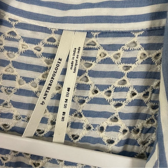 Anthrolologie Kismet Striped Embroidered Midi Dress - Picture 3 of 4